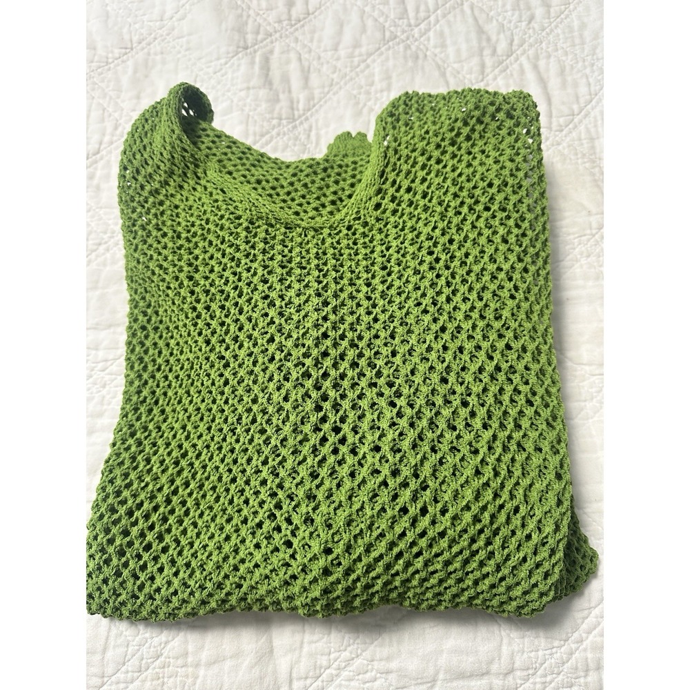 Beach Open Knit Cover Up Crochet Grass Green Swim Beach Summer W Hood XXL - Picture 8 of 8